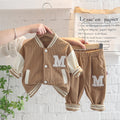 Boys' Fashionable Simple Letter Jacket Pants Suit