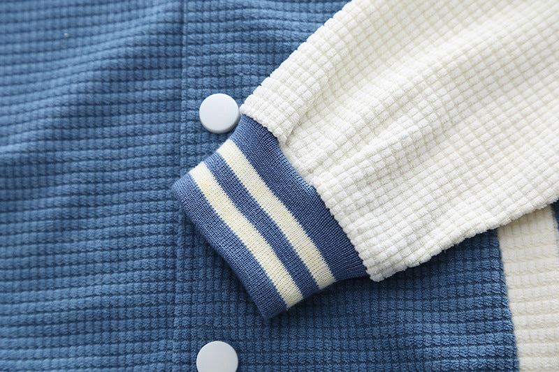 Boys' Fashionable Simple Letter Jacket Pants Suit