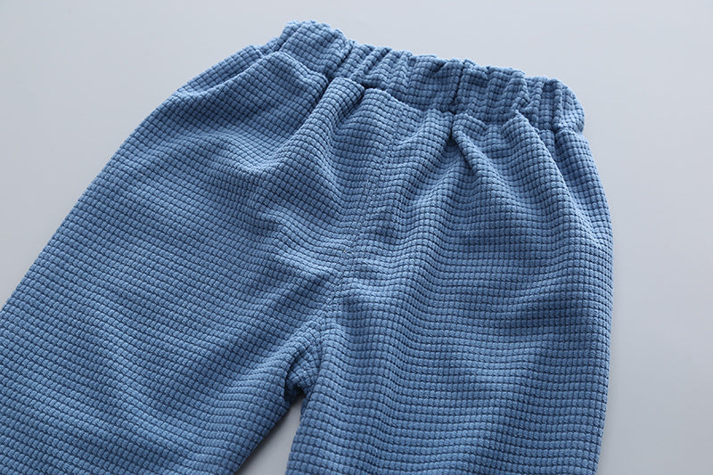 Boys' Fashionable Simple Letter Jacket Pants Suit