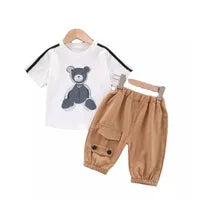 2024 Boy’s Loose Vest Sets Baby Casual Fashion Suit Summer New Children's Thin Sleeveless Round Neck Top Shorts 2Pcs 12M-6Years