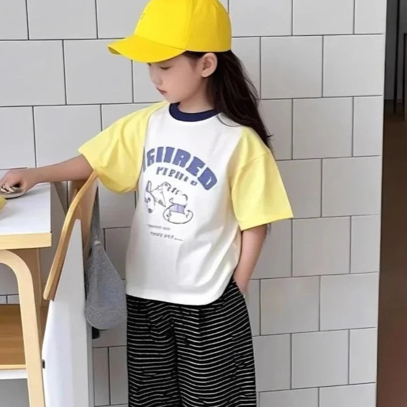 Summer Baby Girls' Cartoon Cotton Short Sleeve TShirt Fashion Top New Children's T-Shirt Kids' Clothing
