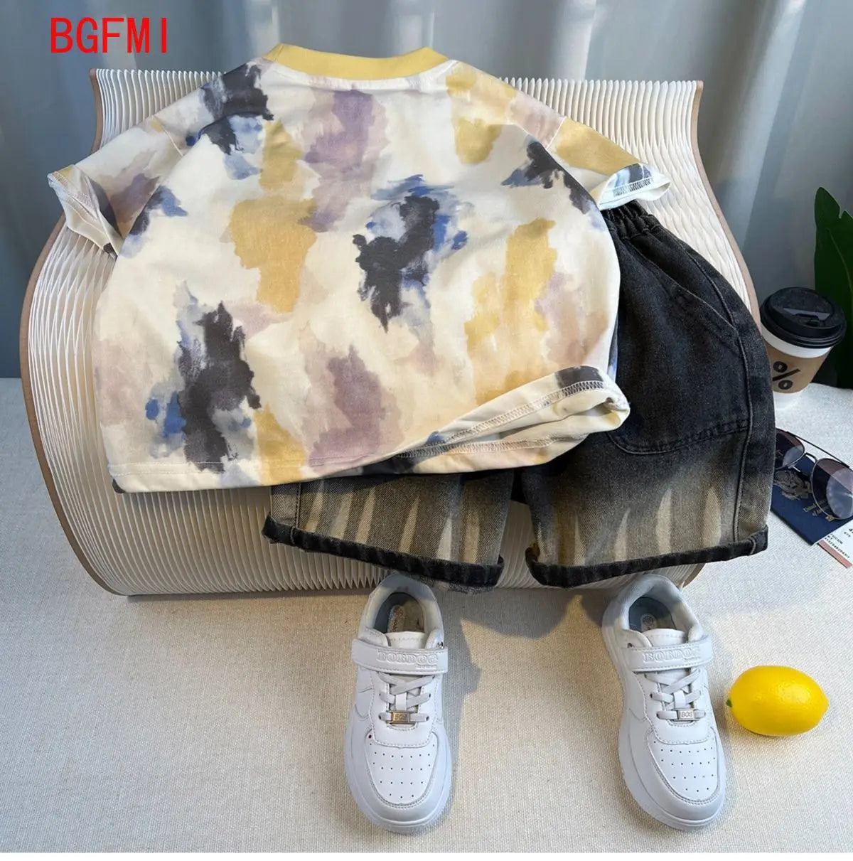 Kids Handsome Summer Clothing Denim Suit for Boy Casual T-shirt & Short Jeans 2Pcs Set Children's Top and Bottom Clothes Set