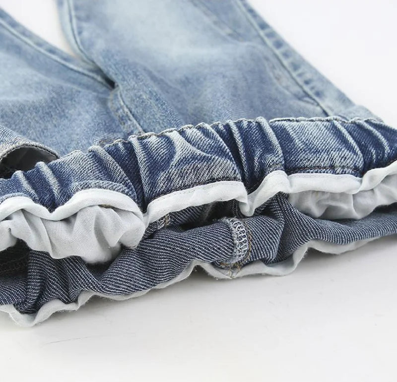 2025 Girls Wide Leg Jeans Loose Pants Spring Autumn Teen Casual Trousers Kids Fashion Straight Denim Long Pants Children Clothes