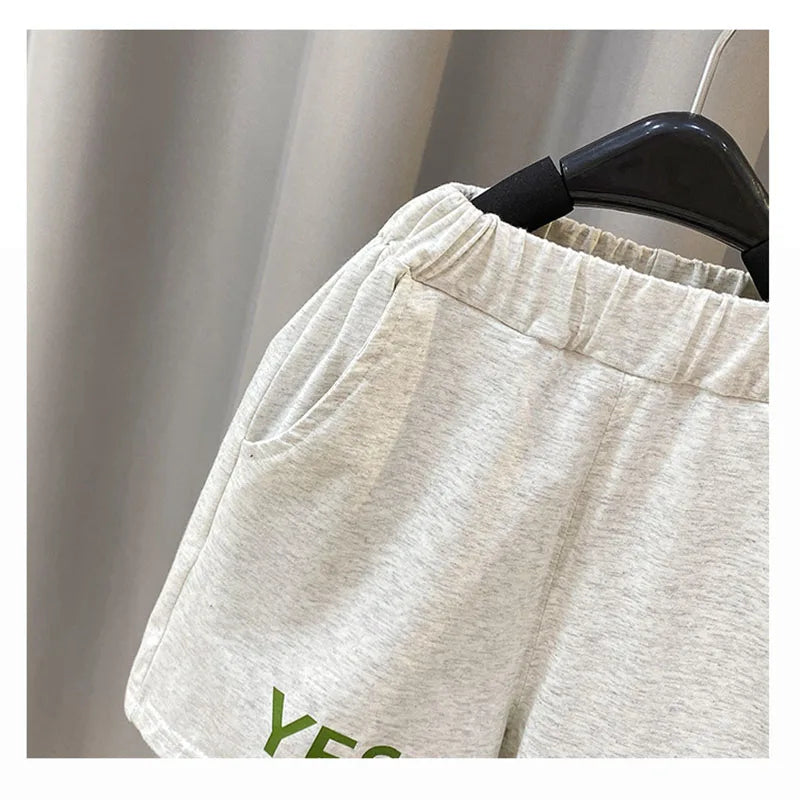 2024 Boy’s Loose Vest Sets Baby Casual Fashion Suit Summer New Children's Thin Sleeveless Round Neck Top Shorts 2Pcs 12M-6Years