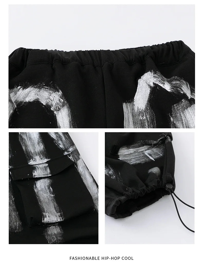 Hip Hop Boys Letters Cool T-shirt Loose Graffiti Pants Girls K-pop Costume Child Streetwear Kids Jazz Street Dance Clothes Sets
