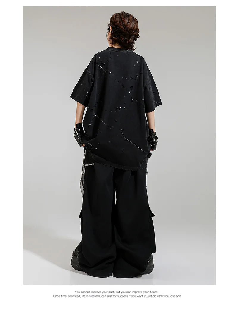 Hip Hop Boys Letters Cool T-shirt Loose Graffiti Pants Girls K-pop Costume Child Streetwear Kids Jazz Street Dance Clothes Sets