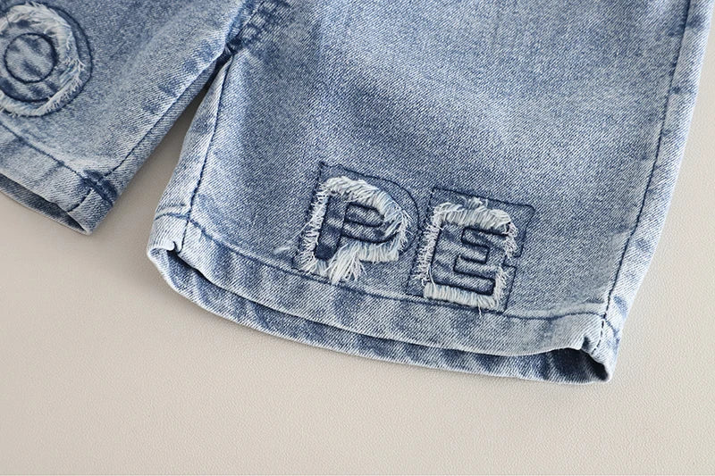 Children Cotton Clothes Summer Boy Causal Denim T Shirt Short 2Pcs/set Infant Kid Fashion Toddler Tracksuit 0-5 Years