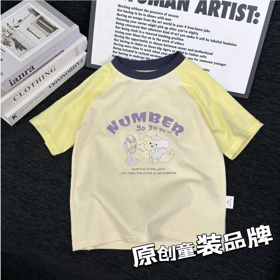 Summer Baby Girls' Cartoon Cotton Short Sleeve TShirt Fashion Top New Children's T-Shirt Kids' Clothing