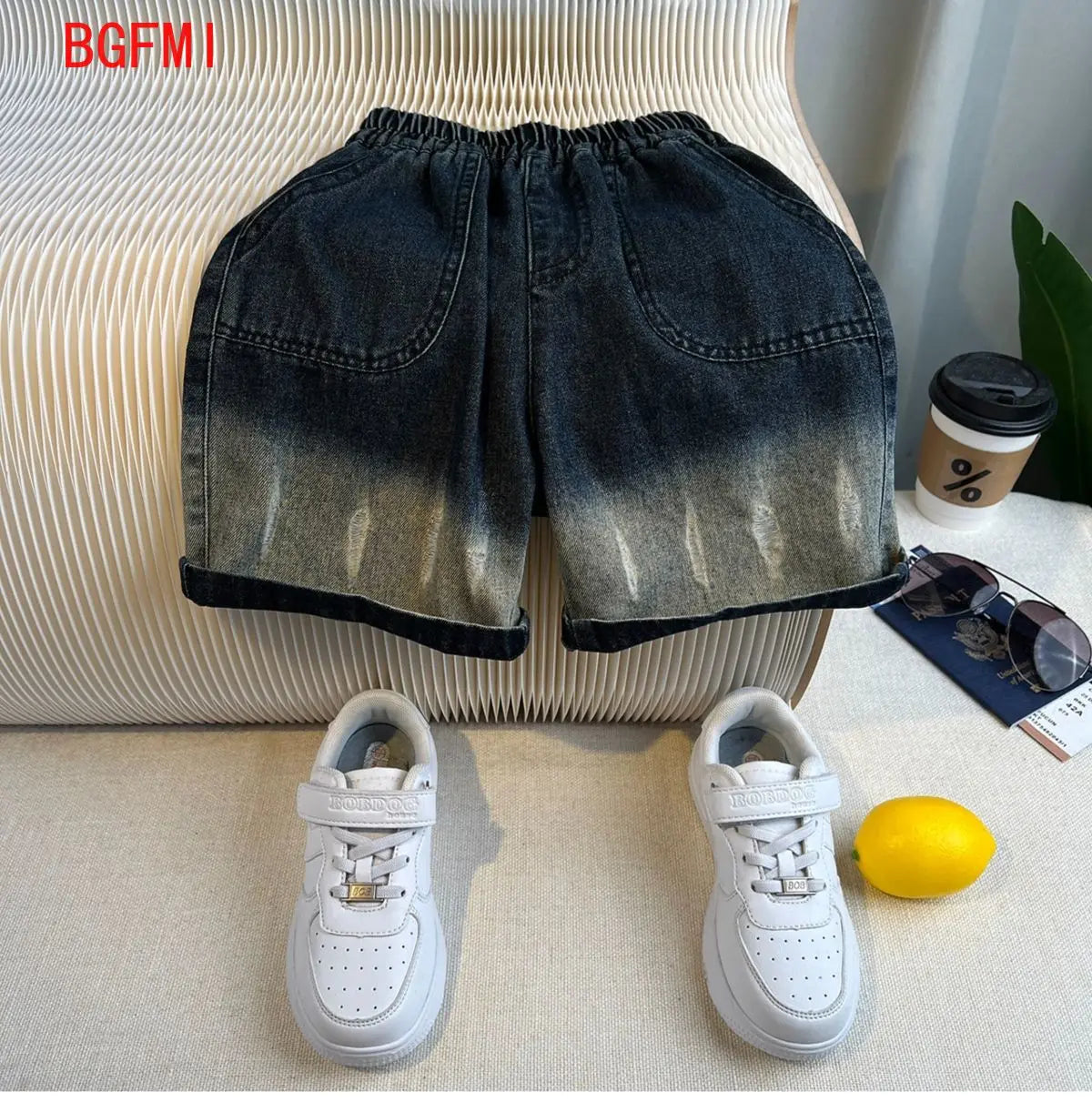 Kids Handsome Summer Clothing Denim Suit for Boy Casual T-shirt & Short Jeans 2Pcs Set Children's Top and Bottom Clothes Set