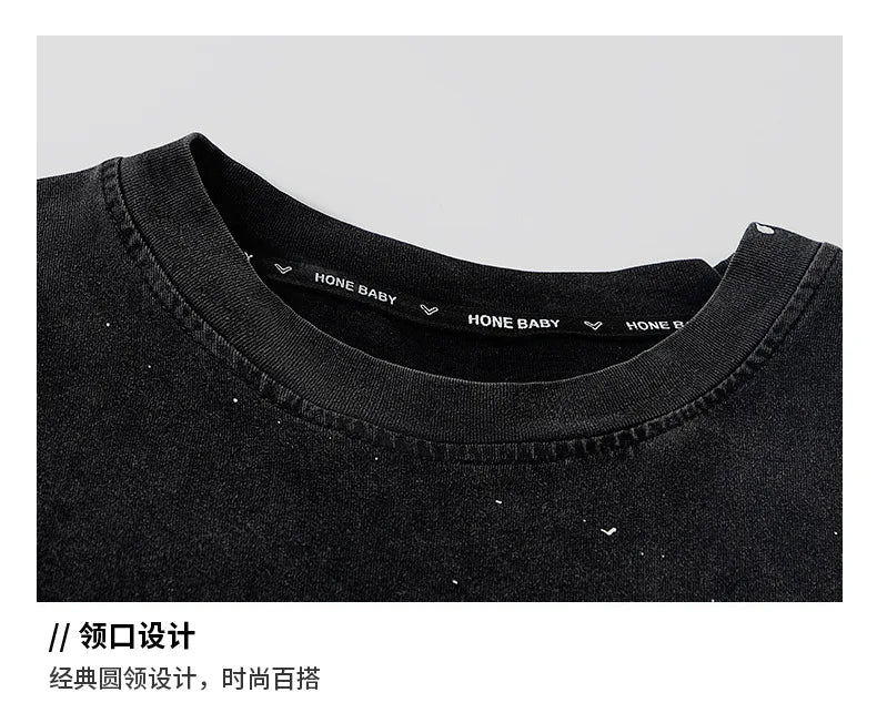 Hip Hop Boys Letters Cool T-shirt Loose Graffiti Pants Girls K-pop Costume Child Streetwear Kids Jazz Street Dance Clothes Sets