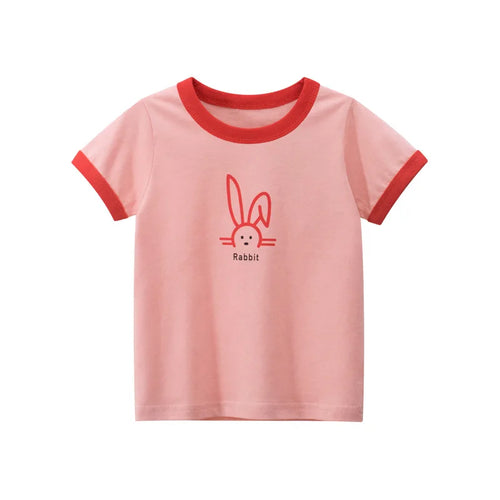 2025 Summer 2-8 Years Kids Girl Shorts Sleeve T-shirts Printed Little Girl Top Baby Girl T Shirts Children Toddler Girl Clothes