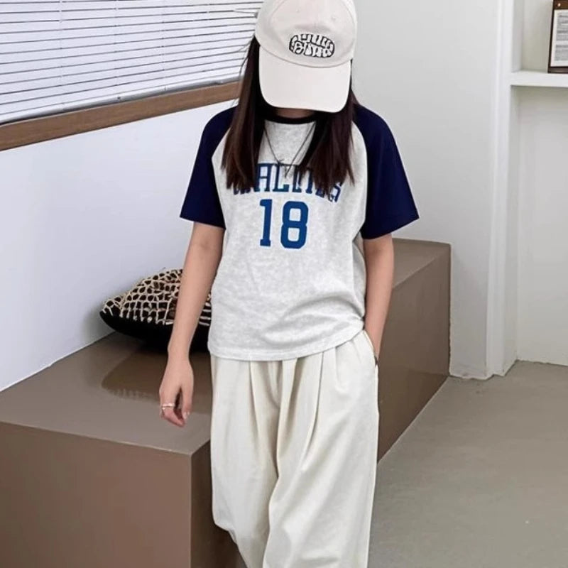 Summer Baby Girls' Cartoon Cotton Short Sleeve TShirt Fashion Top New Children's T-Shirt Kids' Clothing