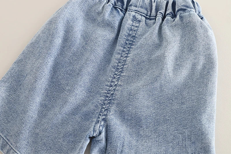 Children Cotton Clothes Summer Boy Causal Denim T Shirt Short 2Pcs/set Infant Kid Fashion Toddler Tracksuit 0-5 Years