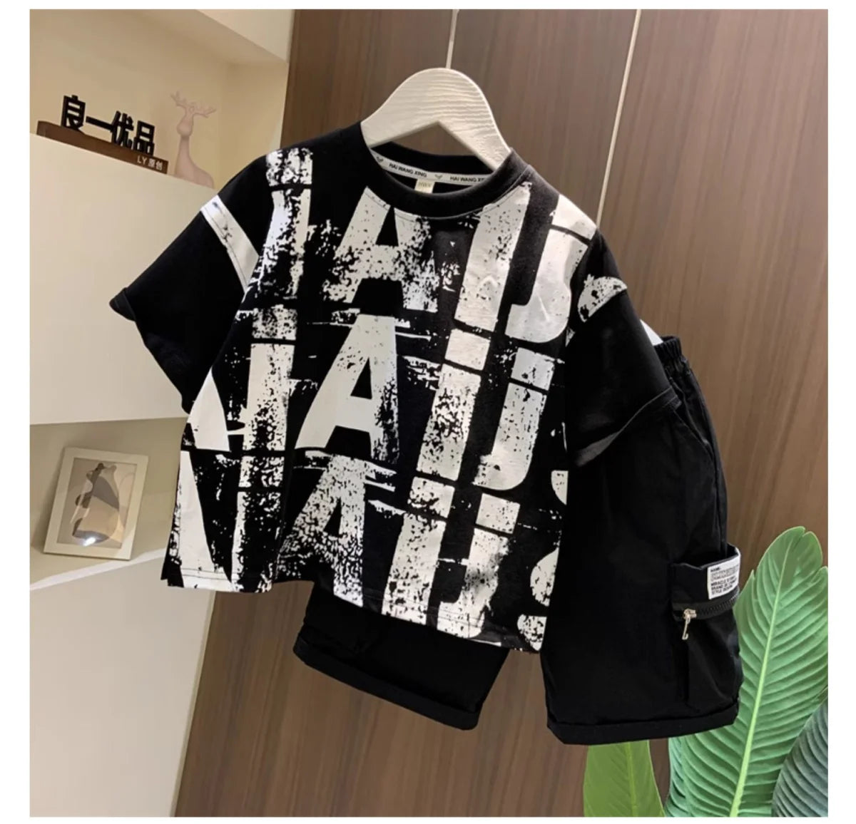 LIEMEI Summer Short Sleeve Set Baby Boys Clothes Pullover T-Shirt+Shorts 2pcs Kids 1-8 Years Old Cartoon Sport Outfit