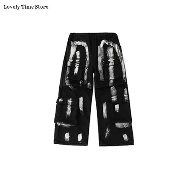 Hip Hop Boys Letters Cool T-shirt Loose Graffiti Pants Girls K-pop Costume Child Streetwear Kids Jazz Street Dance Clothes Sets
