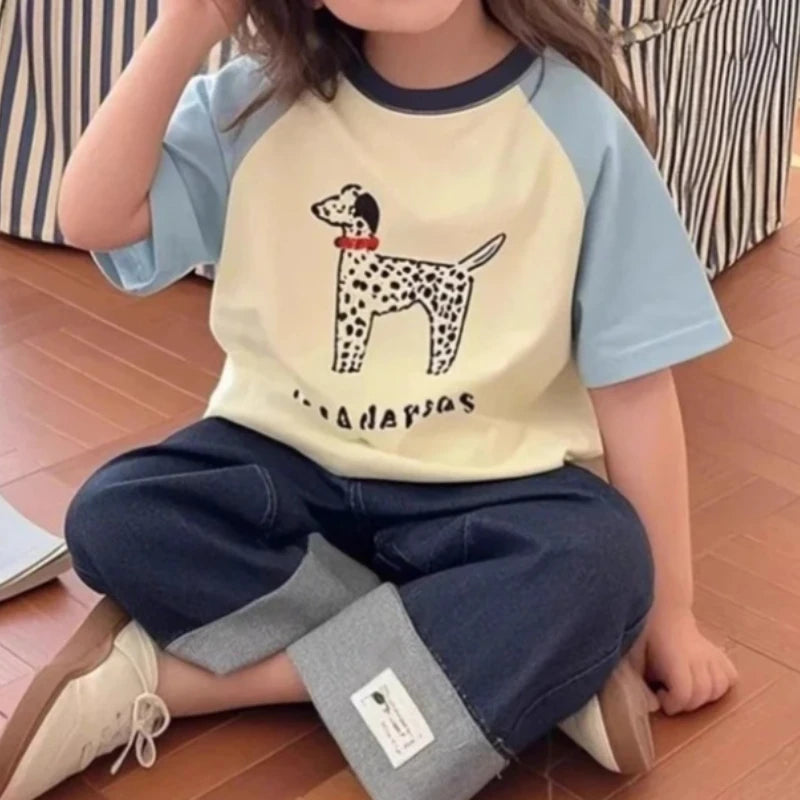 Summer Baby Girls' Cartoon Cotton Short Sleeve TShirt Fashion Top New Children's T-Shirt Kids' Clothing