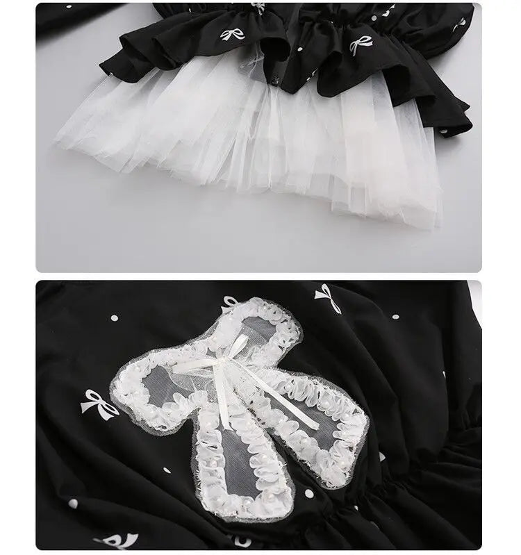 Kids Girls Coat Children's Bowknot Jacket 2025 New Princess Outerwear Spring Fashion Clothes Baby Autumn Casual Windbreaker