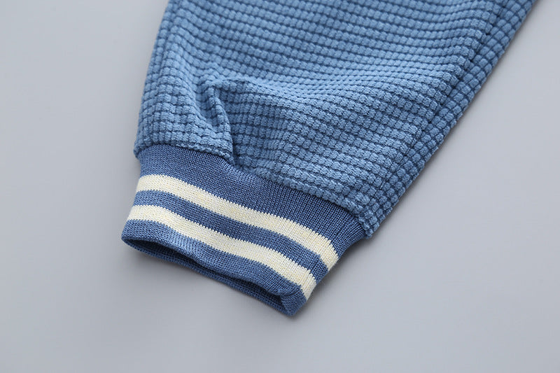 Boys' Fashionable Simple Letter Jacket Pants Suit